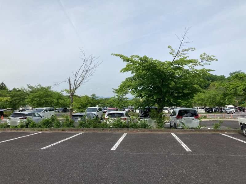 ぎふ清流里山公園の朝の駐車場