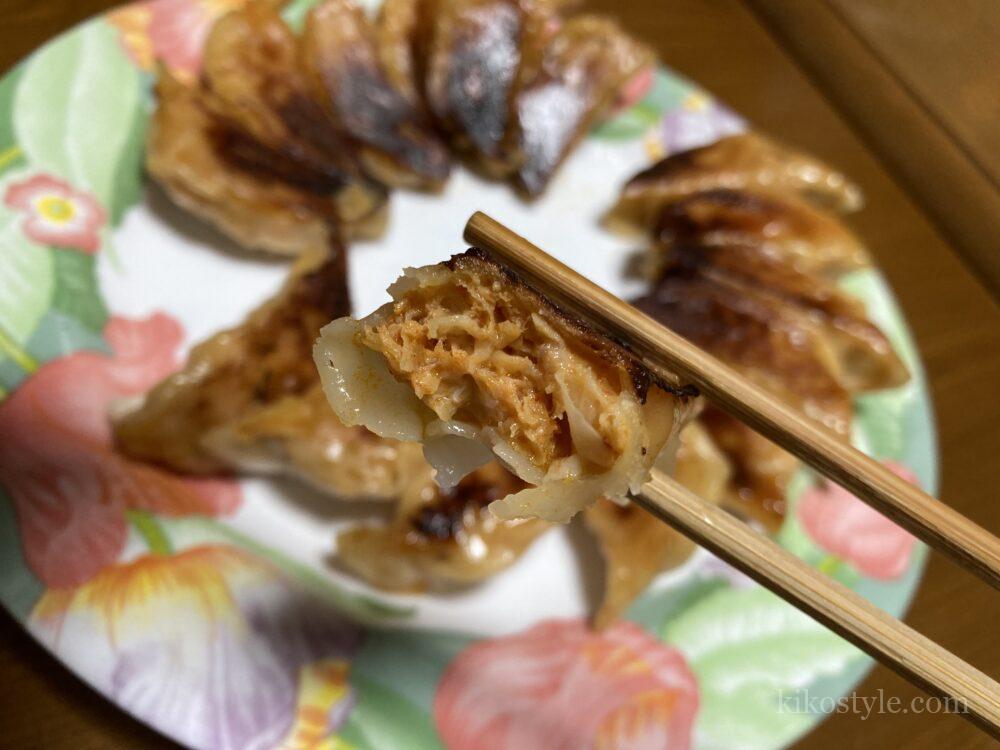 タッカルビ餃子の断面