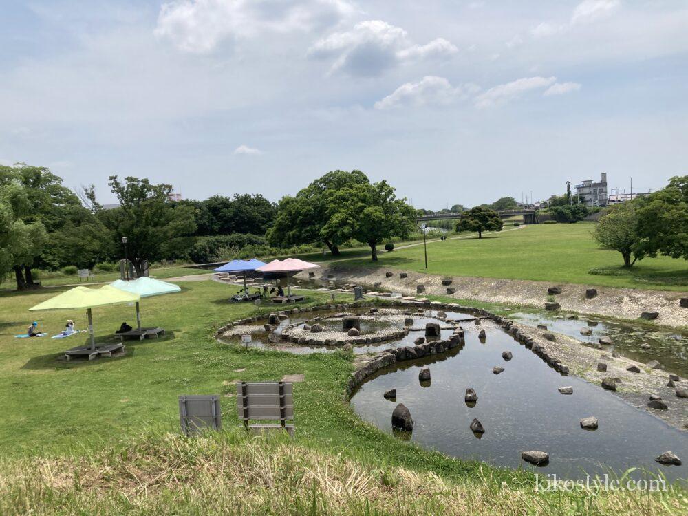 境川緑道公園のじゃぶじゃぶ池