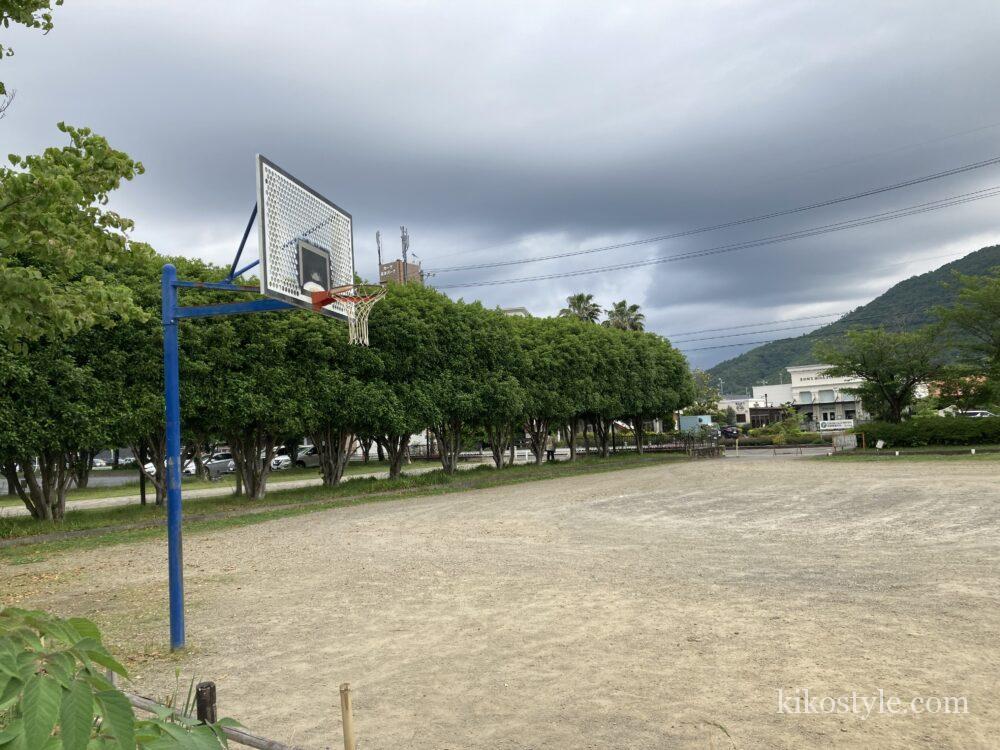 長良公園の斜め前から撮ったバスケットゴール