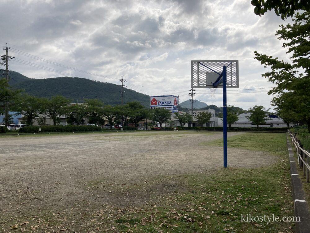 長良公園の後ろから撮ったバスケットゴール